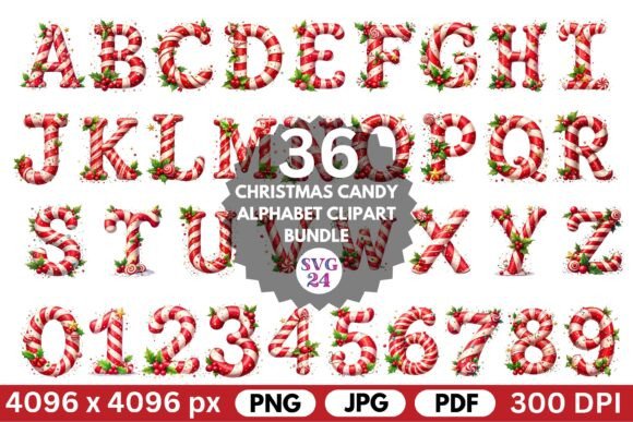 Christmas Candy Alphabet: Festive Illustrations