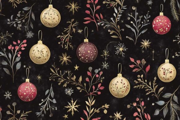 Christmas Digital Paper: Festive Illustrations
