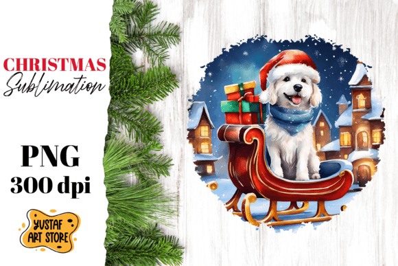 Christmas Dog Sublimation: Funny Illustrations