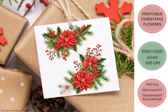 Christmas Flowers Clipart 11-2 Illustrations
