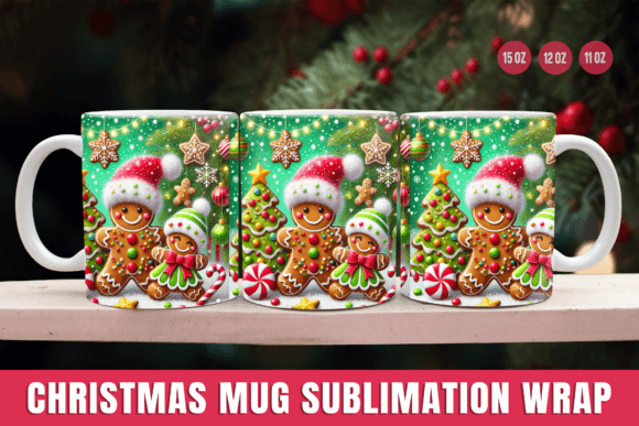 Christmas Gingerbread Mug Wrap Illustrations Review