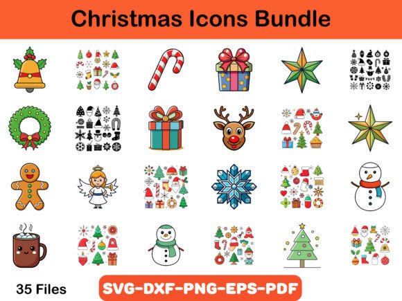 Christmas Icons Bundle: Festive Illustrations for Brands