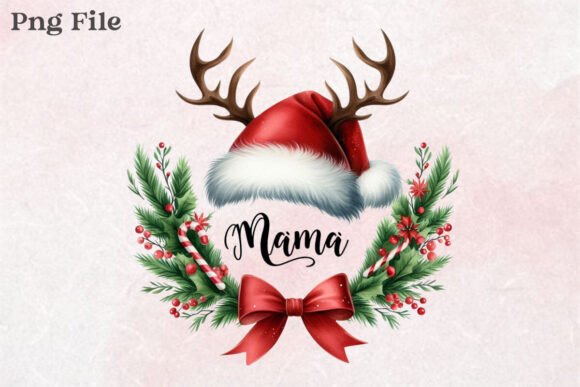 Christmas Mama Clipart PNG: Festive Illustrations