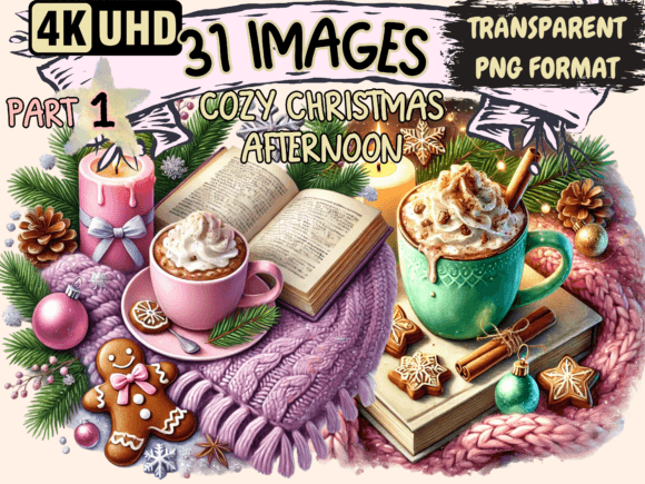Cozy Christmas Clipart: Branding Illustrations