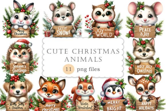 Cute Christmas Animals Illustrations Review