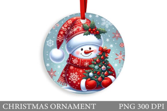Cute Snowman Ornament: Festive Illustrations