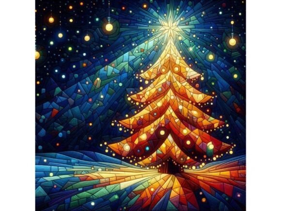 Geometric Christmas Oil Painting: Illustrations Review