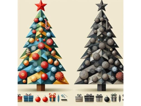 Realistic Geometric Christmas Tree Des Illustrations