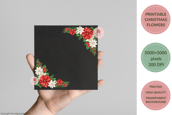 Review: Printable Christmas Flower Clipart 11-20 Illustrations
