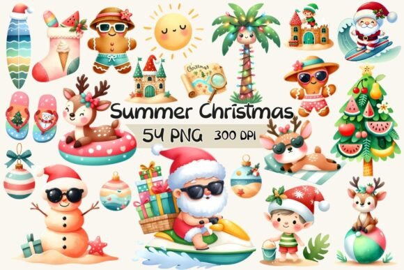 Reviewing Cute Summer Christmas Watercolor Clipart