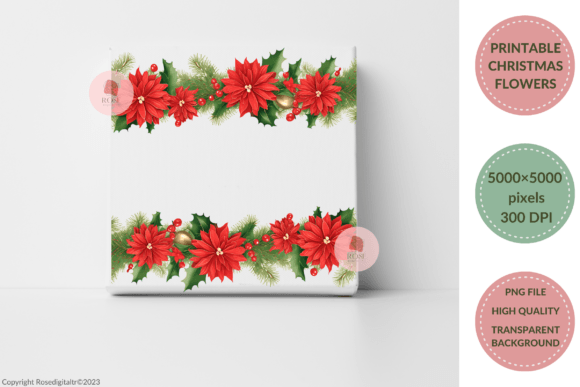 Reviewing Printable Christmas Flower Clipart 11-10 for Embroidery