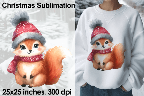 Watercolor Christmas Fox Sublimation PNG Review