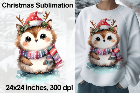 Watercolor Christmas Owl Sublimation PNG Review