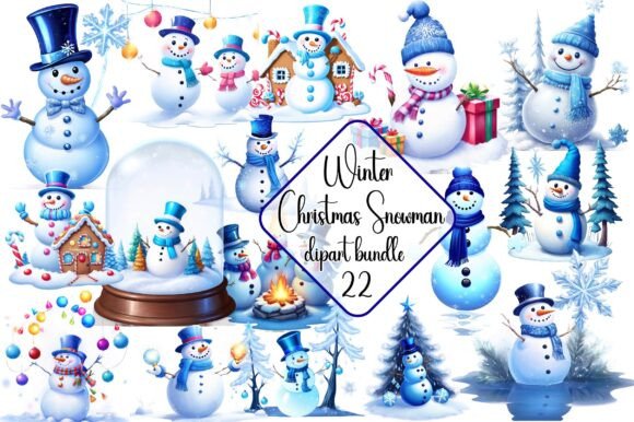 Winter Christmas Snowman Bundle Illustrations Review