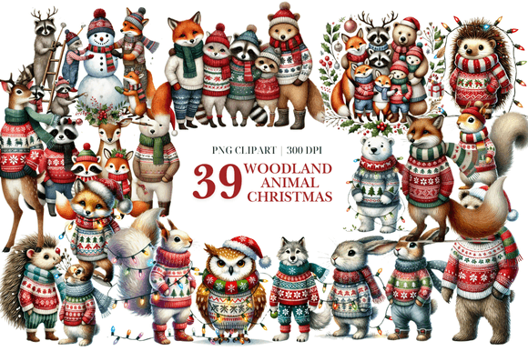 Woodland Animal Christmas Clipart PNG: Crafter Review
